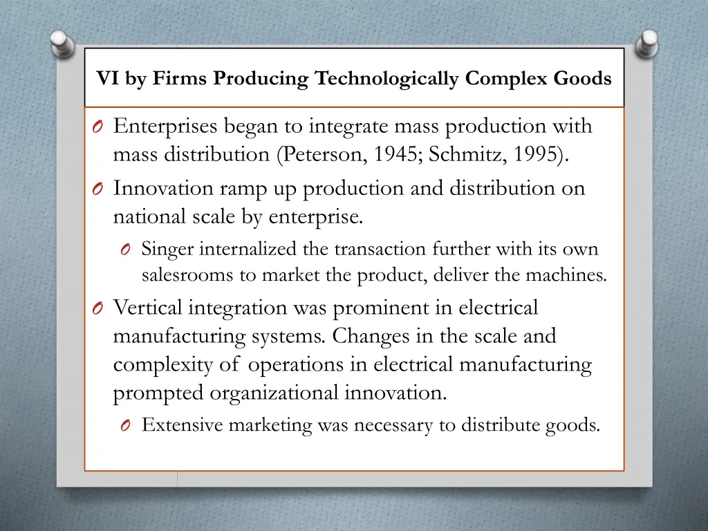 vi by firms producing technologically complex