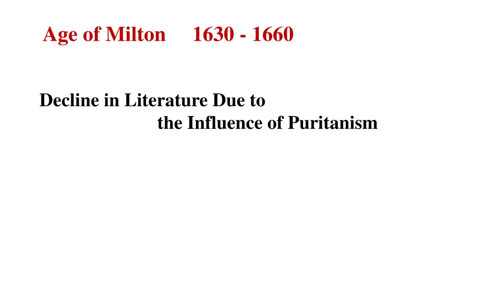 age of milton 1630 1660