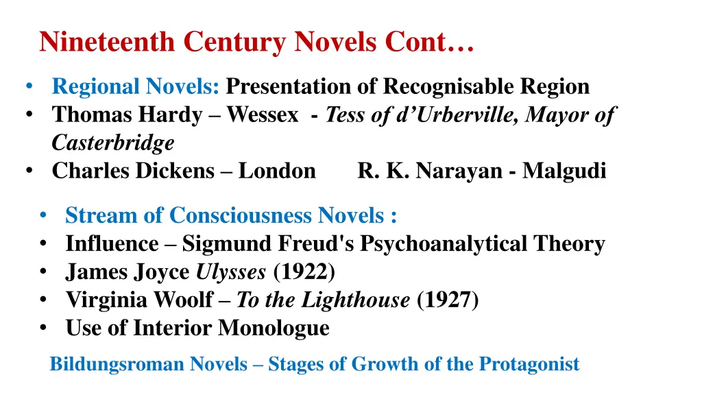 nineteenth century novels cont 1