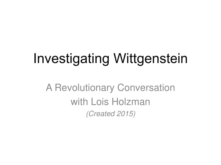 a revolutionary conversation with lois holzman