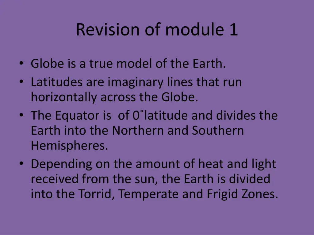 revision of module 1