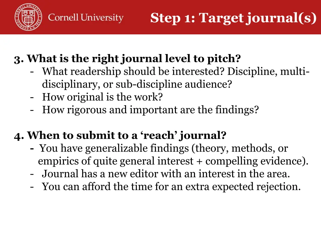 step 1 target journal s 1