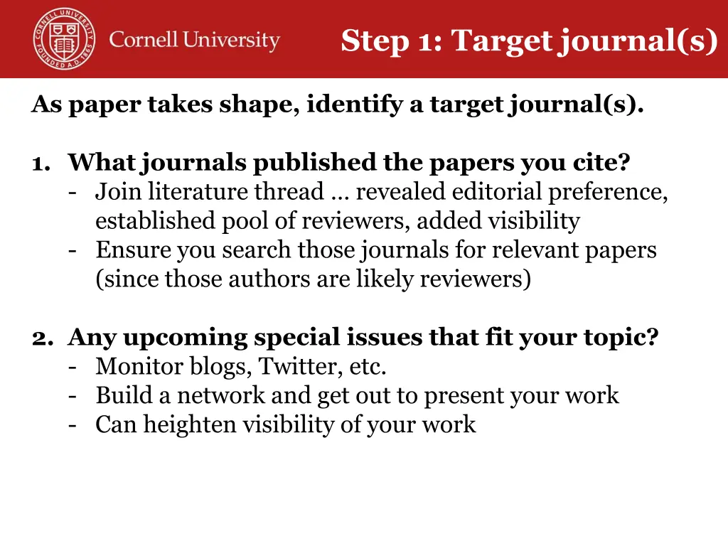 step 1 target journal s