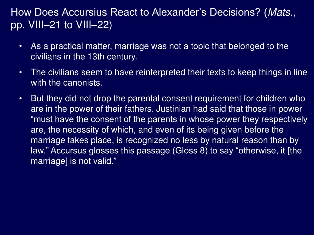 how does accursius react to alexander s decisions