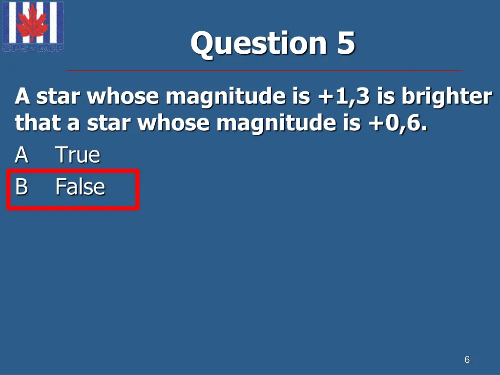 question 5