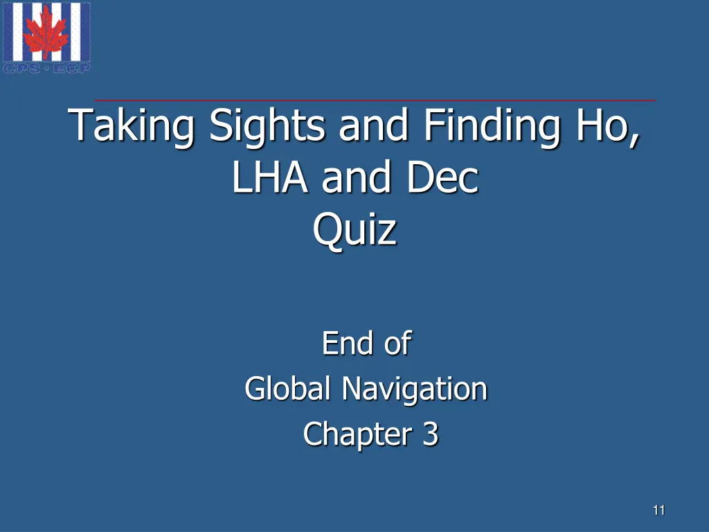 taking sights and finding ho lha and dec quiz 1