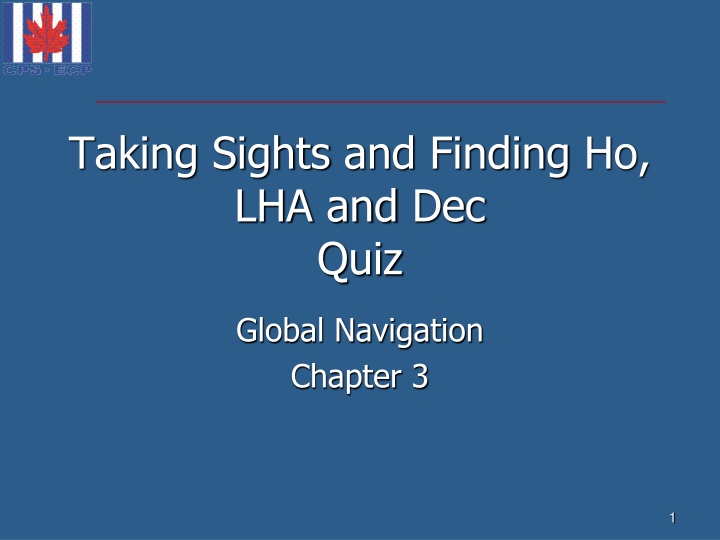 taking sights and finding ho lha and dec quiz