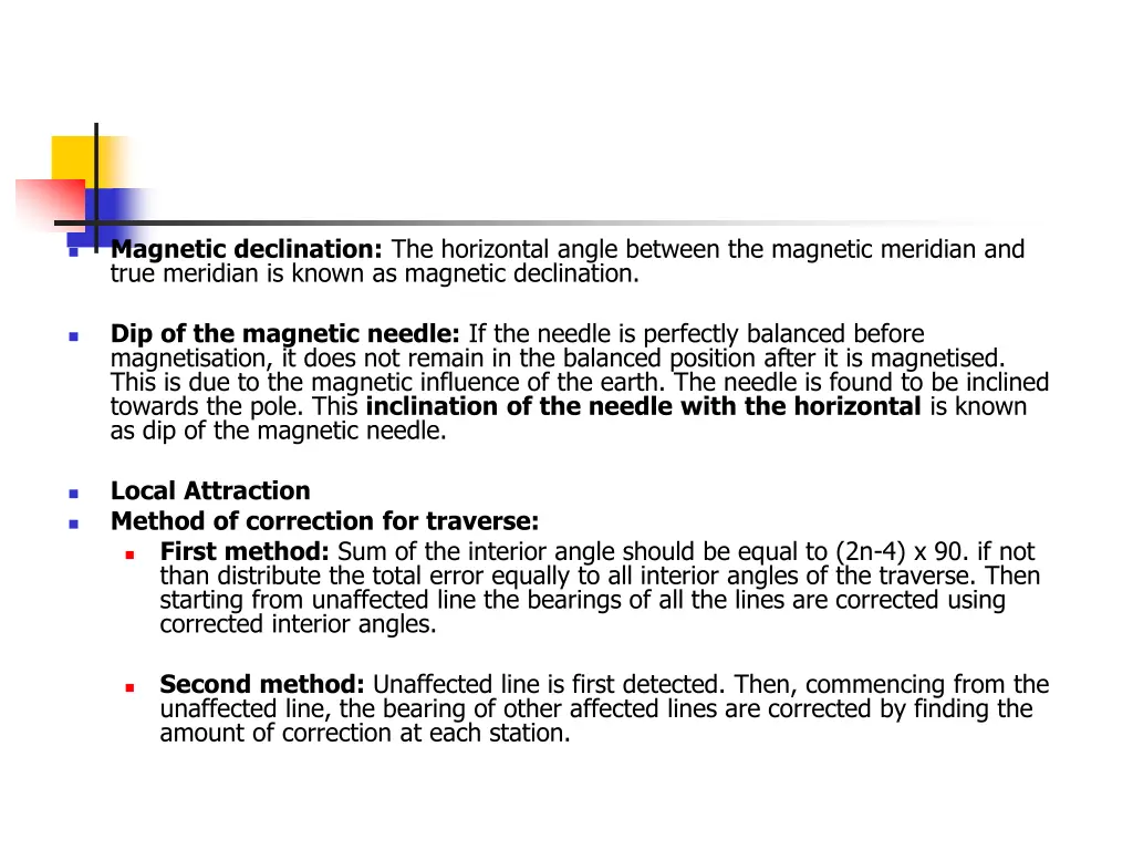 magnetic declination the horizontal angle between