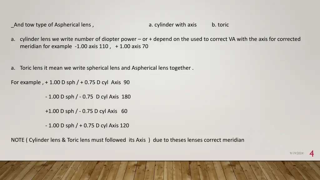 and tow type of aspherical lens a cylinder with