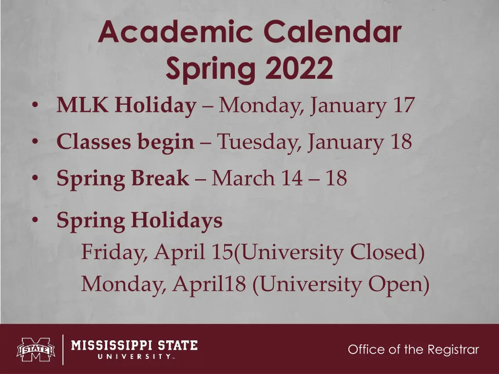 academic calendar spring 2022 mlk holiday monday