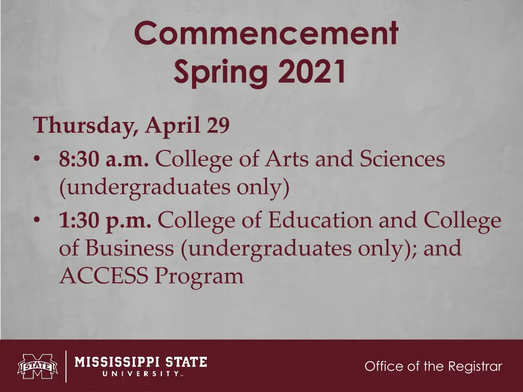 commencement spring 2021