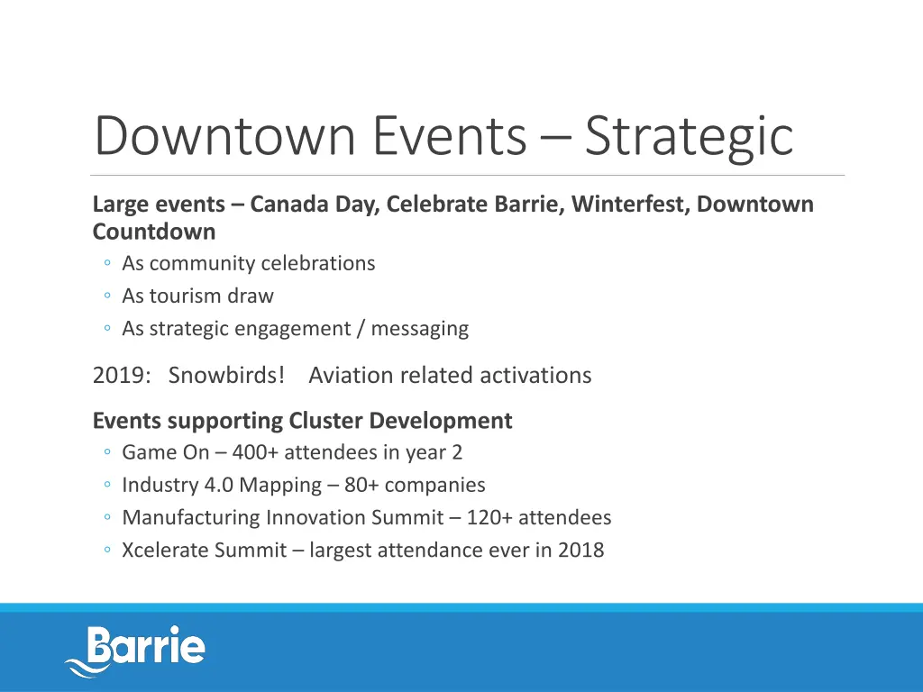 downtown events strategic