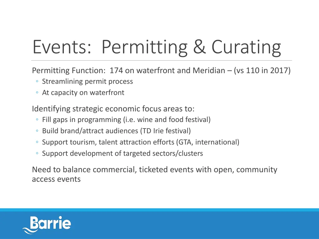 events permitting curating