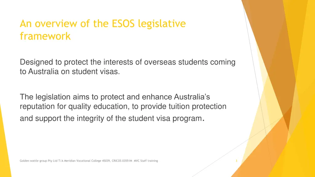 an overview of the esos legislative framework