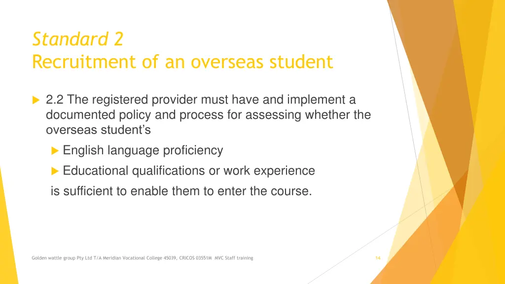 standard 2 recruitment of an overseas student 1