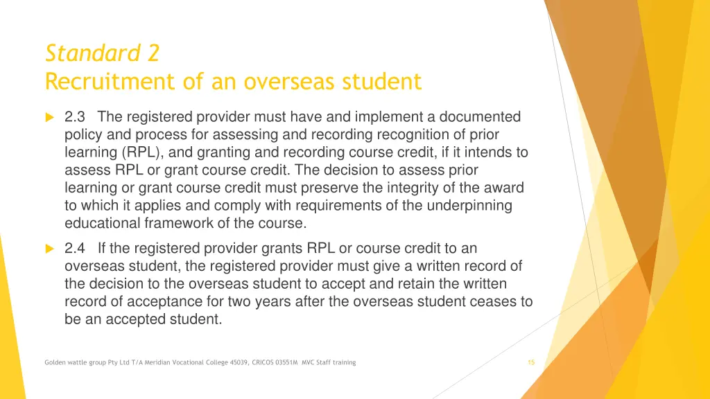 standard 2 recruitment of an overseas student 2