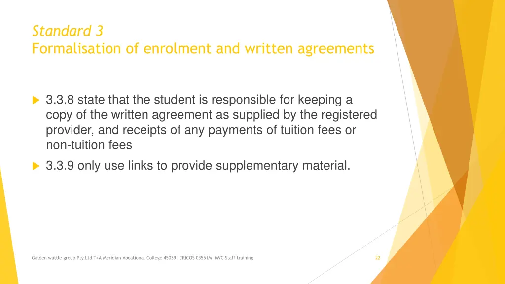 standard 3 formalisation of enrolment and written 5