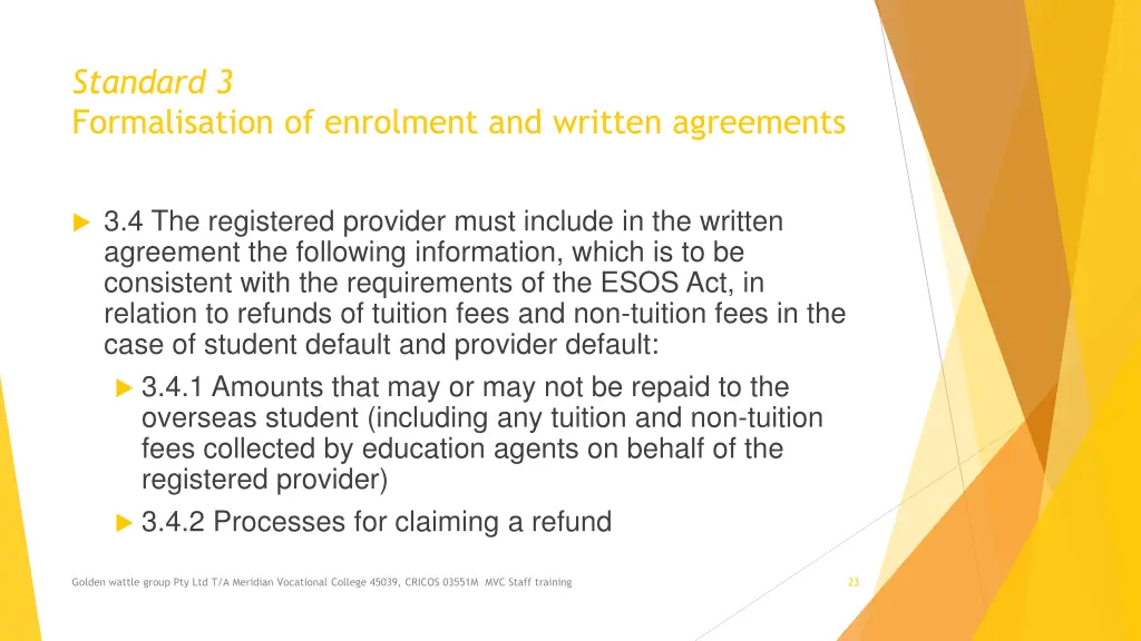 standard 3 formalisation of enrolment and written 6