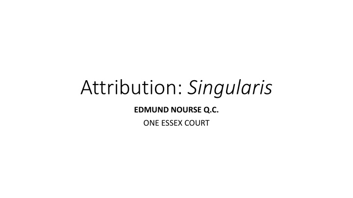 attribution singularis