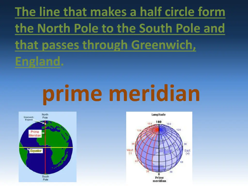 the line that makes a half circle form the north