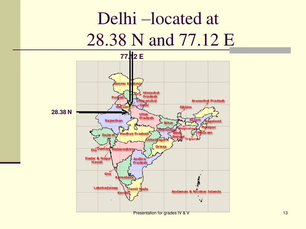 delhi located at 28 38 n and 77 12 e 77 12 e