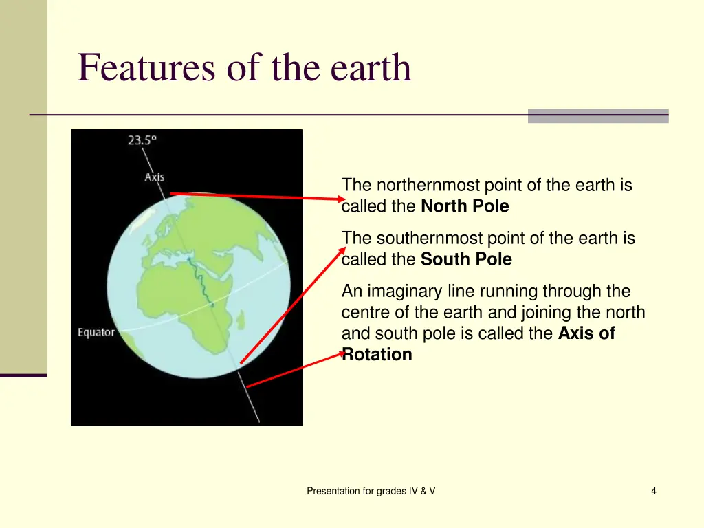 features of the earth