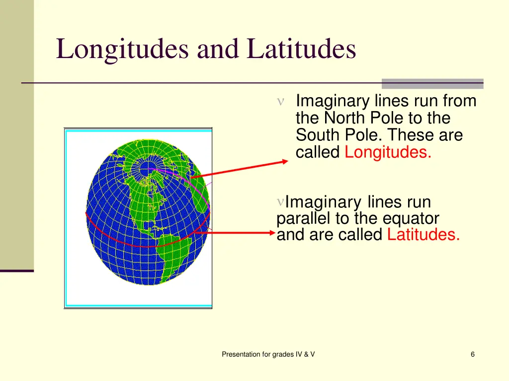 longitudes and latitudes