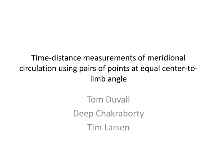 time distance measurements of meridional