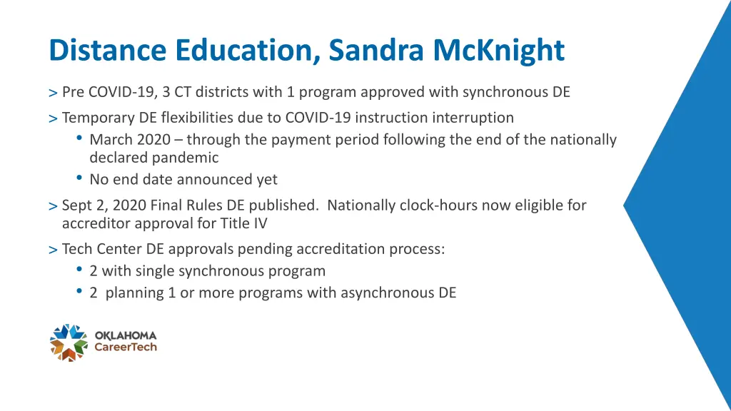 distance education sandra mcknight