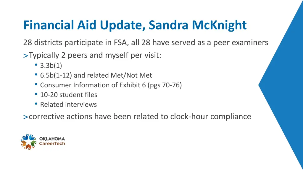 financial aid update sandra mcknight