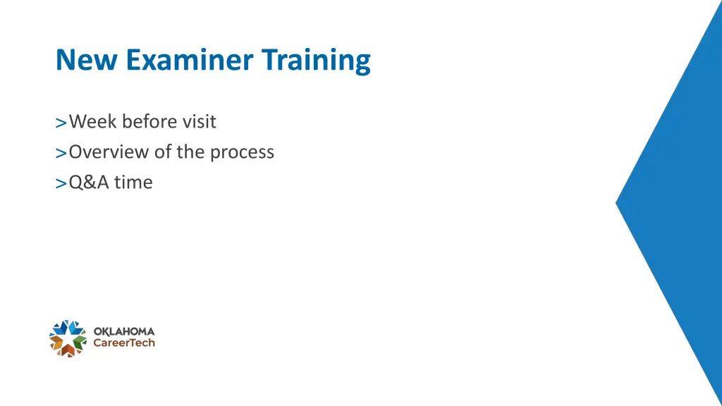 new examiner training