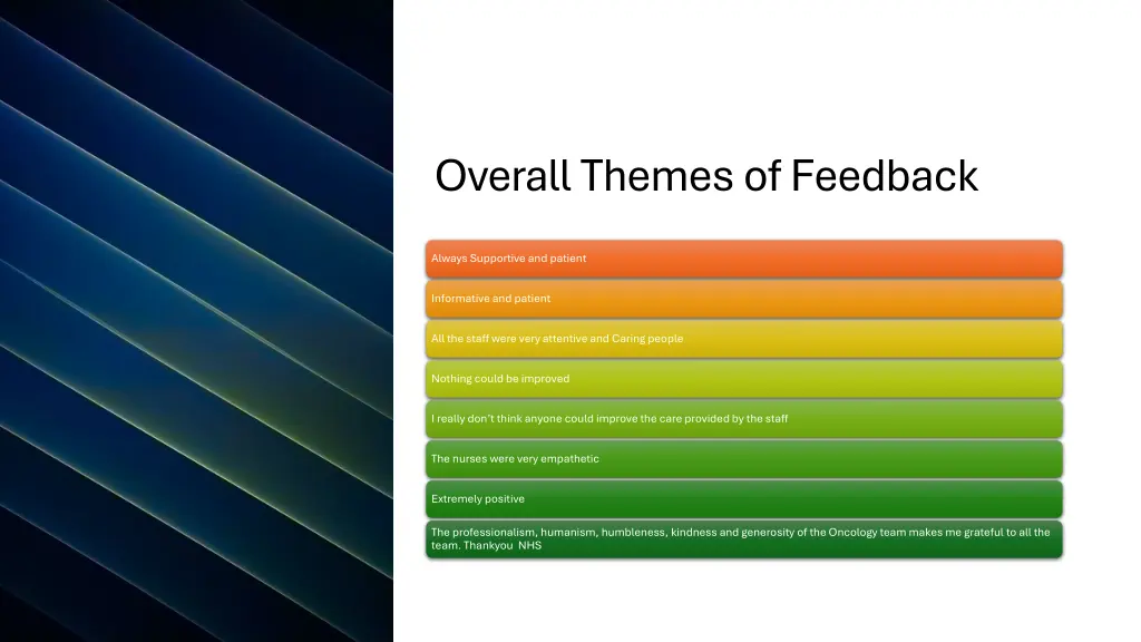 overall themes of feedback