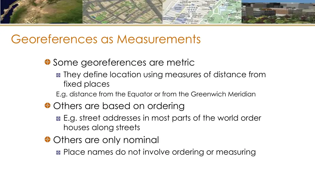 georeferences as measurements