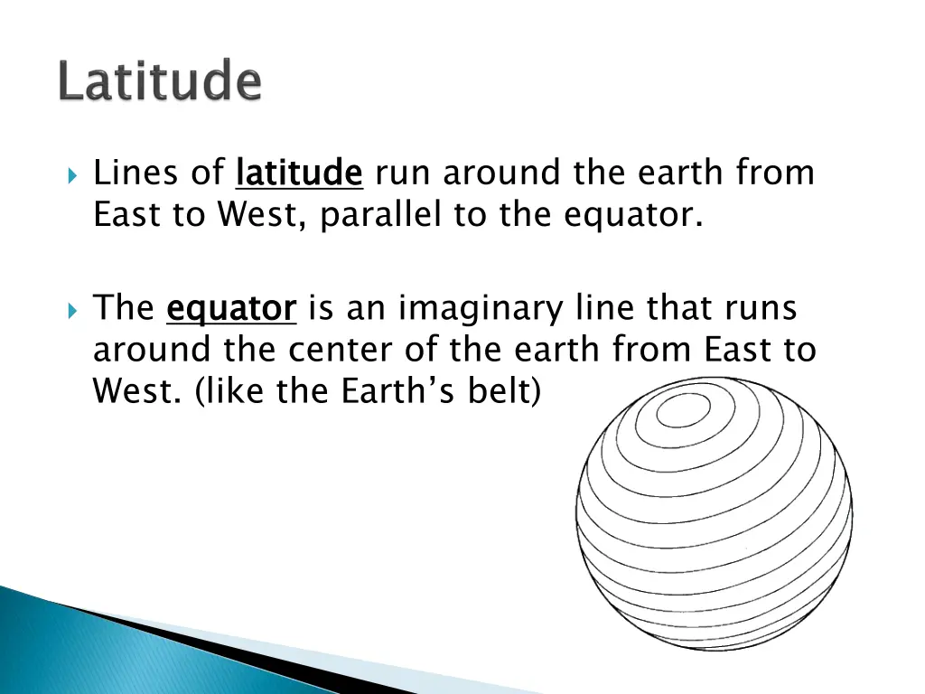 lines of latitude east to west parallel