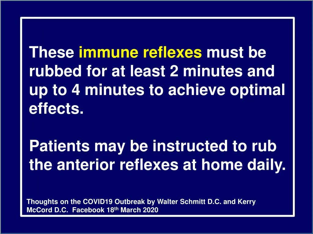 these immune reflexes must be rubbed for at least