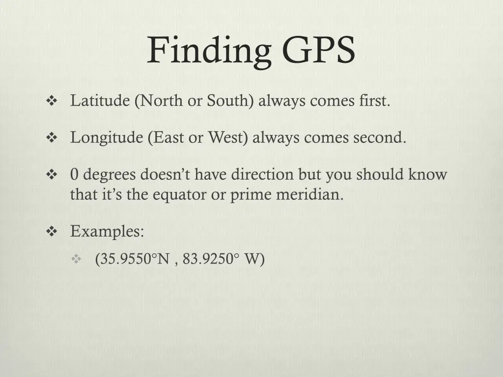 finding gps