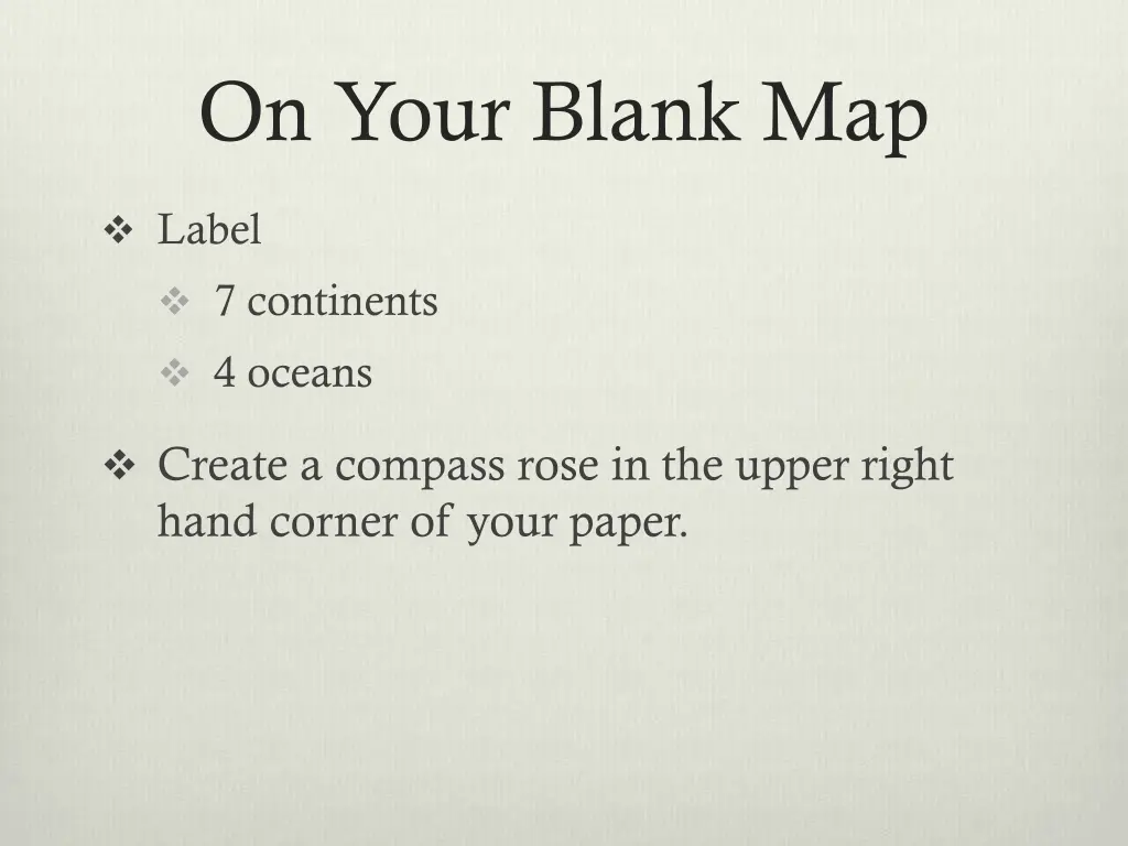 on your blank map