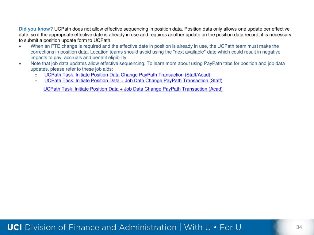 did you know ucpath does not allow effective