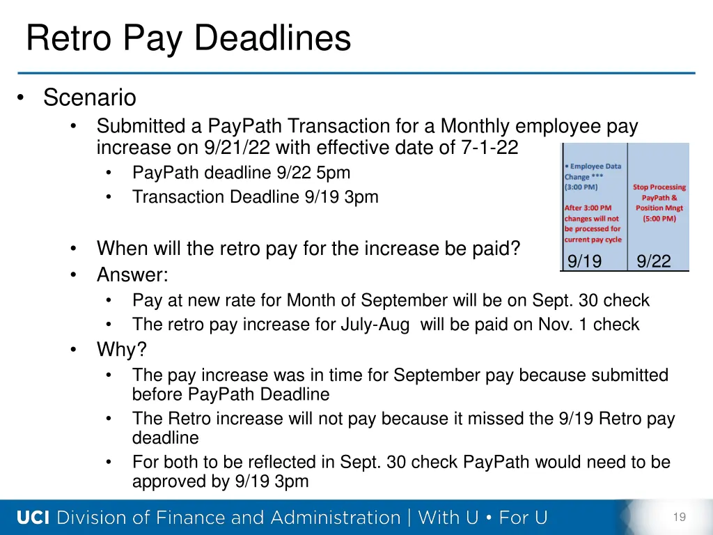 retro pay deadlines 1