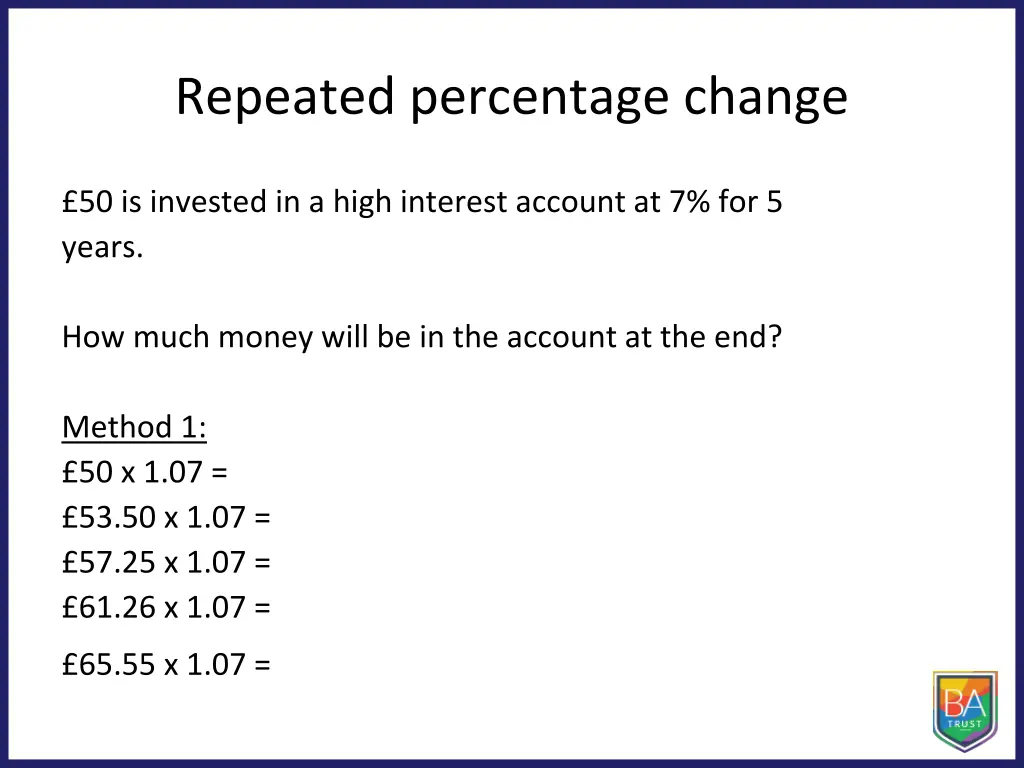 repeated percentage change 3