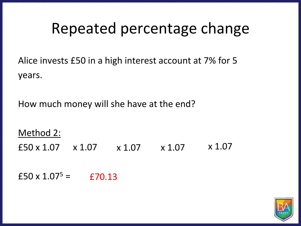 repeated percentage change 4