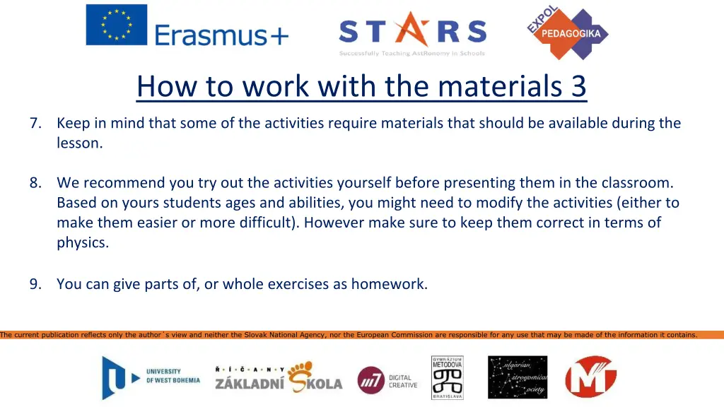 how to work with the materials 3