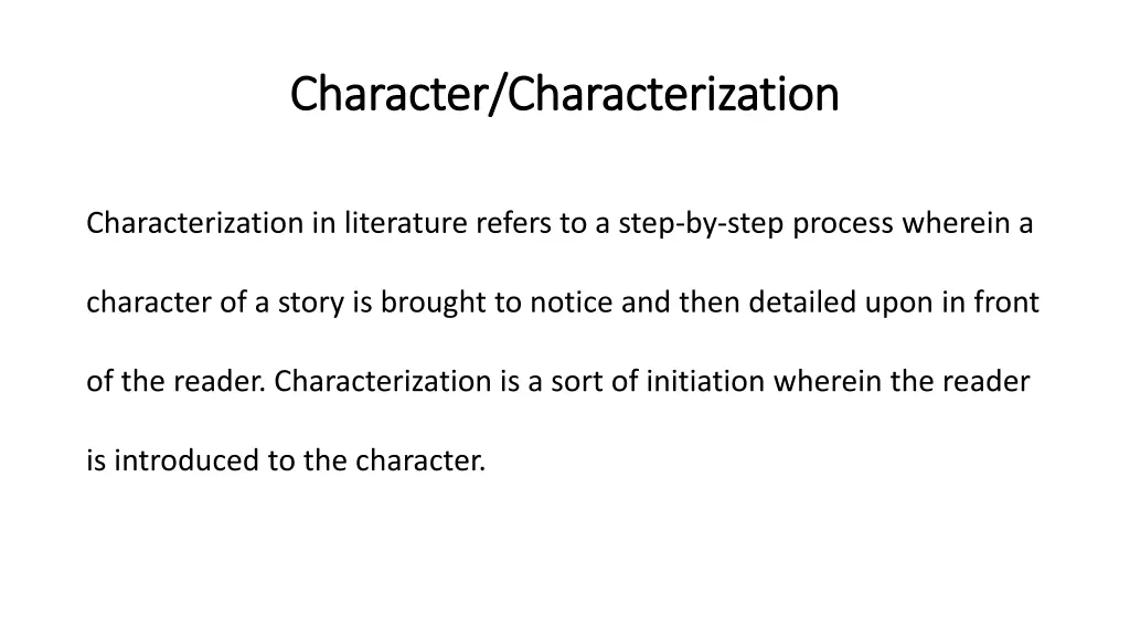 character characterization character