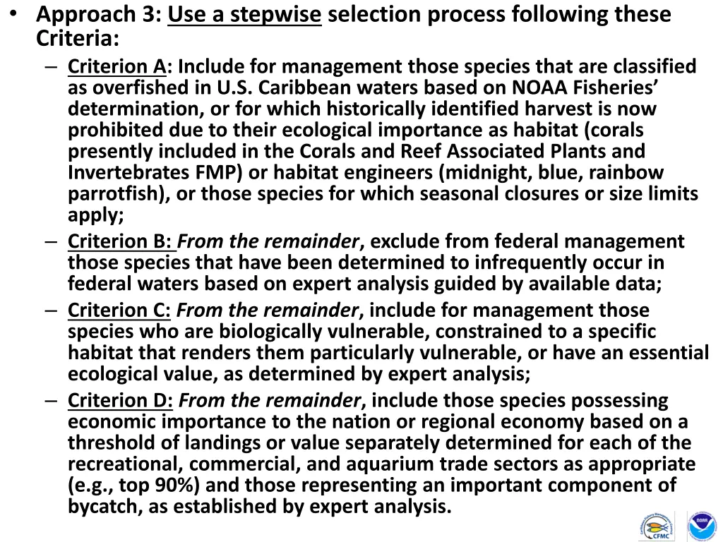 approach 3 use a stepwise selection process