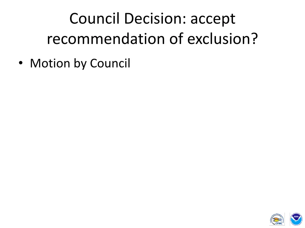 council decision accept recommendation