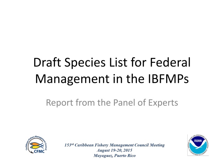 draft species list for federal management