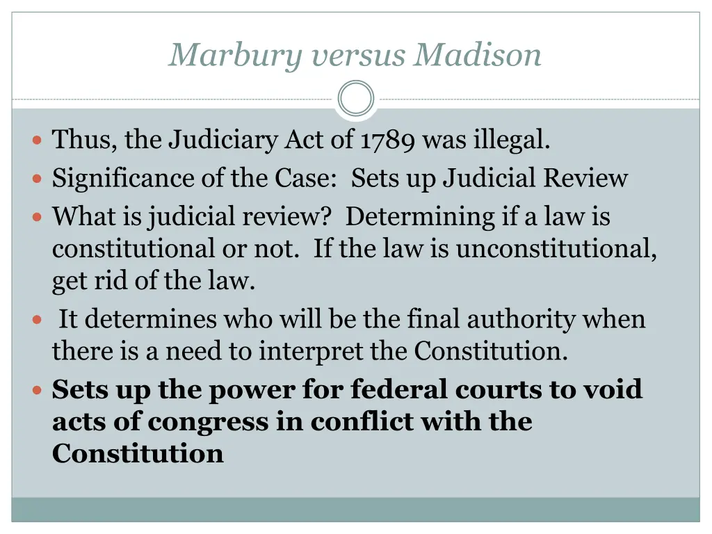 marbury versus madison 1