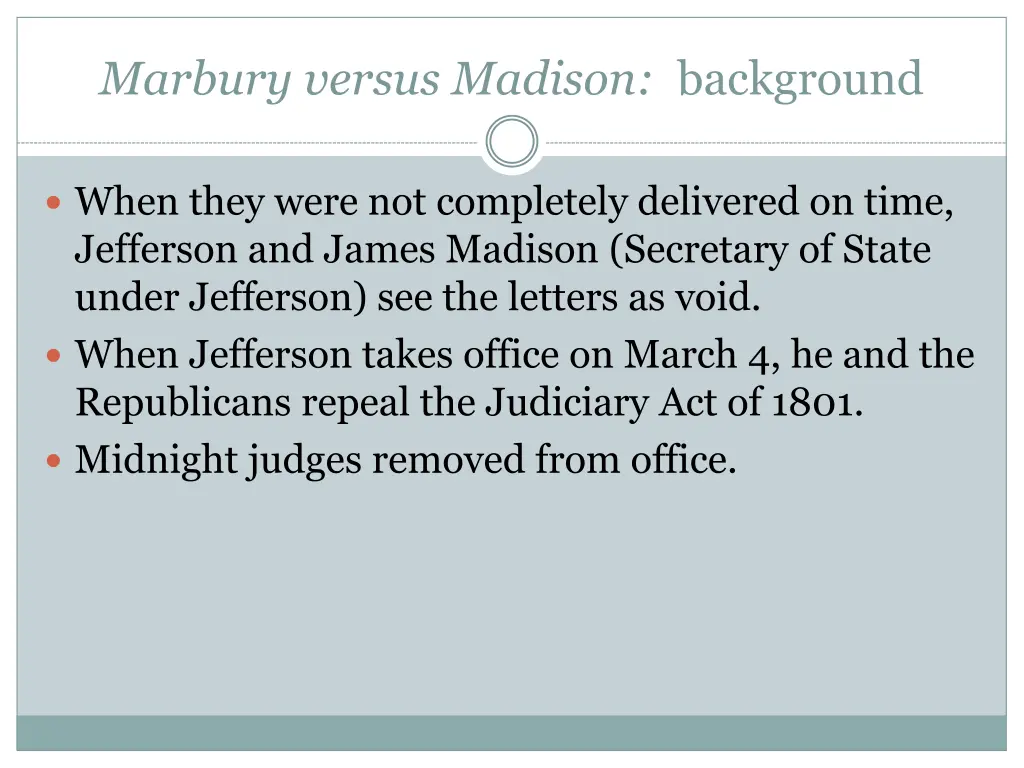 marbury versus madison background 1