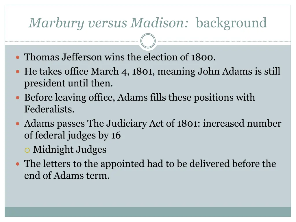 marbury versus madison background