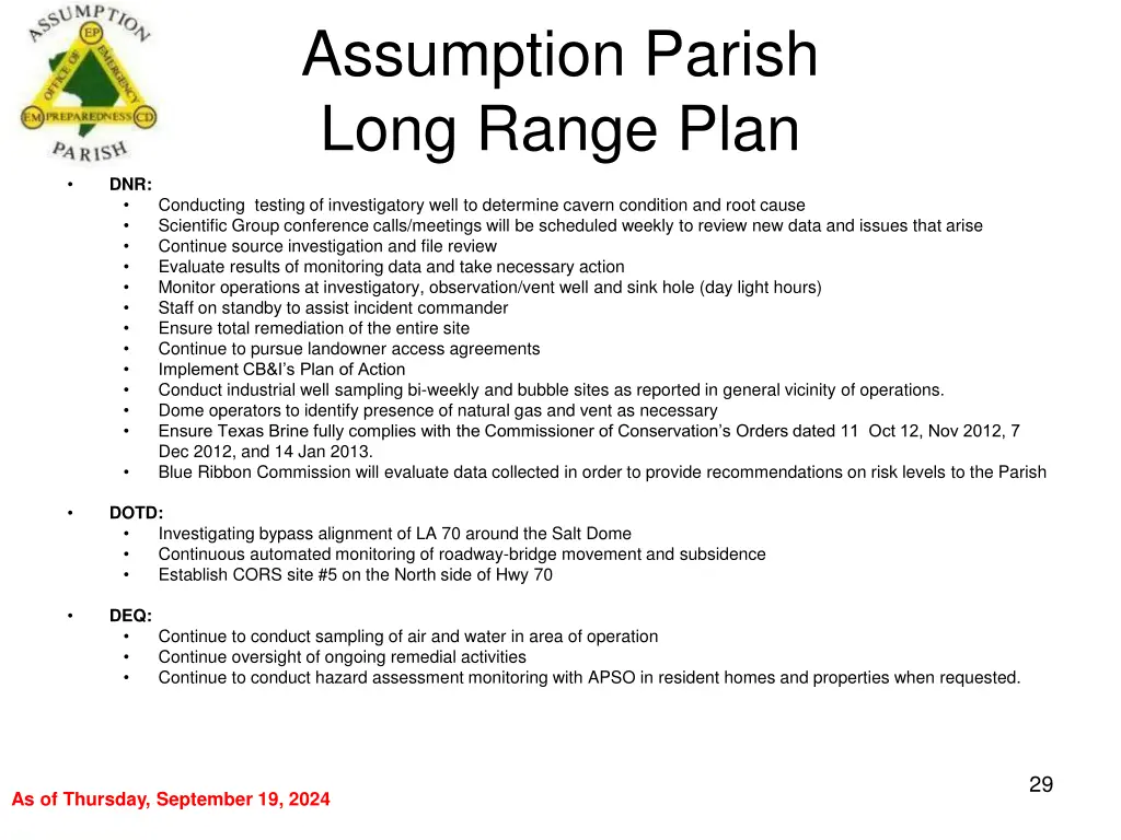 assumption parish long range plan